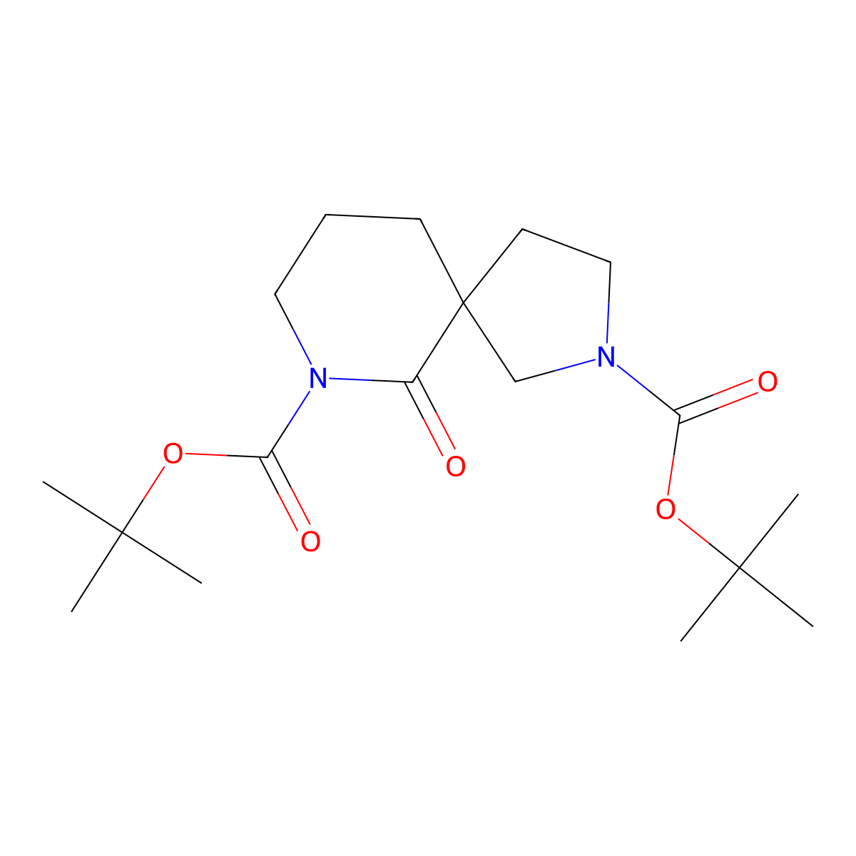 Di-tert-butyl 6-oxo-2,7-diazaspiro[4.5]decane-2,7-dicarboxylate molecular structure, CAS 2101206-19-1
