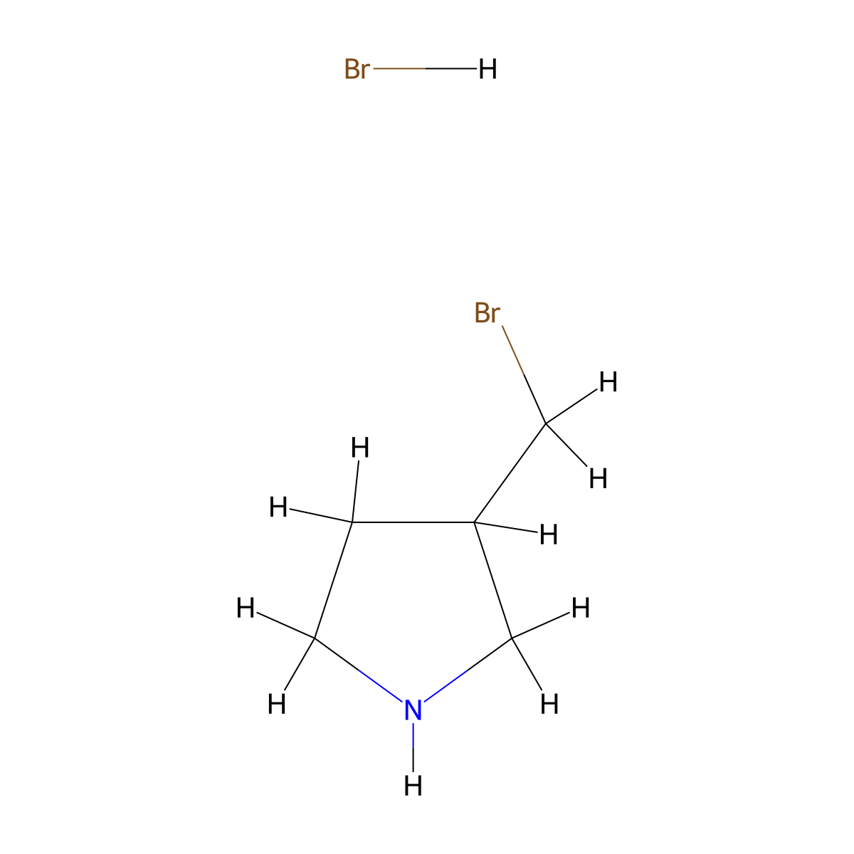3-(Bromomethyl)pyrrolidine hydrobromide molecular structure, CAS 2101206-23-7