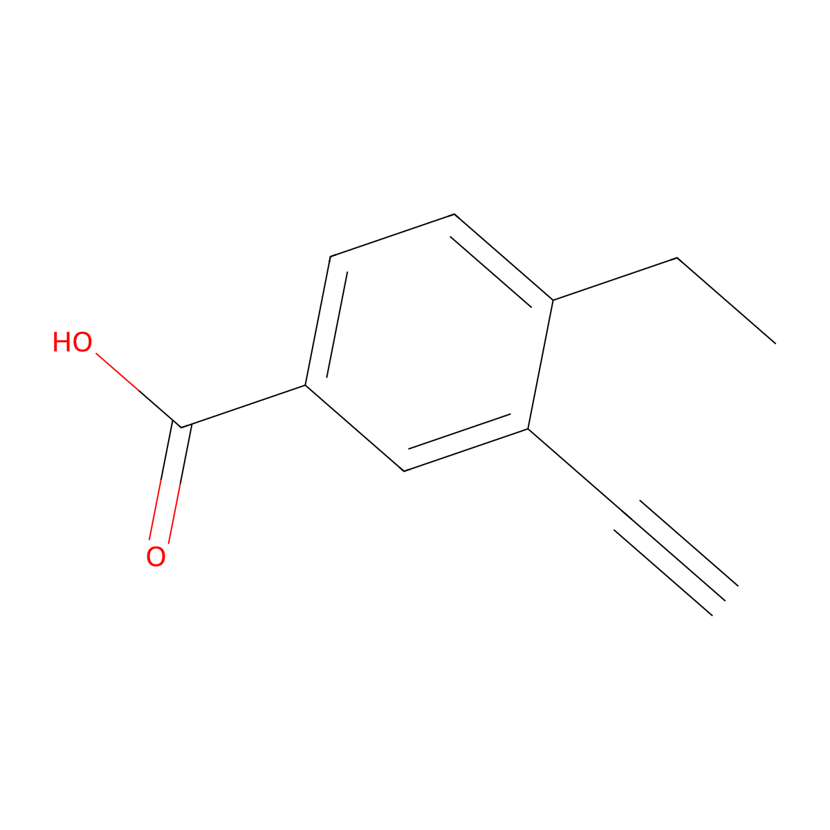 4-Ethyl-3-ethynylbenzoic acid molecular structure, CAS 2101206-43-1