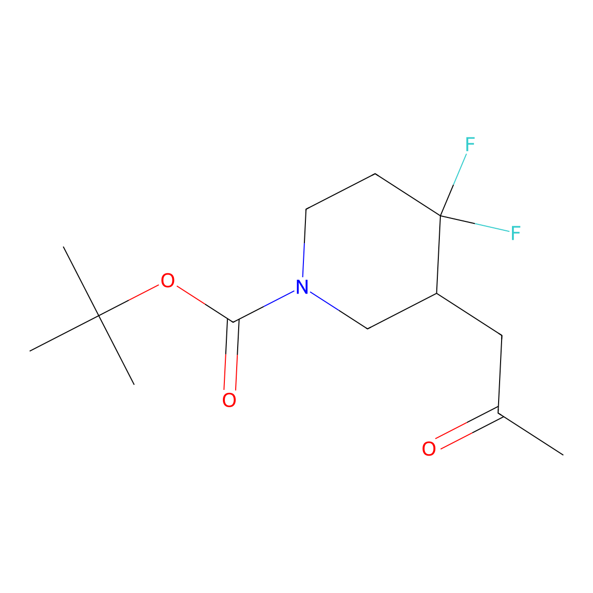 tert-Butyl 4,4-difluoro-3-(2-oxopropyl)piperidine-1-carboxylate molecular structure, CAS 2101206-55-5
