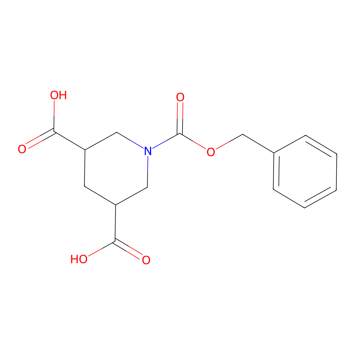 1-((Benzyloxy)carbonyl)piperidine-3,5-dicarboxylic acid molecular structure, CAS 2101206-64-6