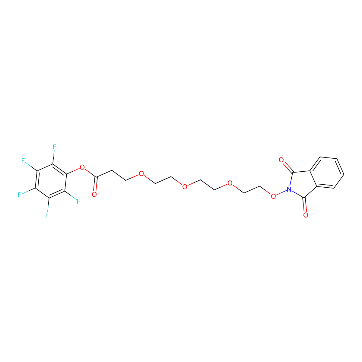 NHPI-PEG3-C2-Pfp ester molecular structure, CAS 2101206-87-3