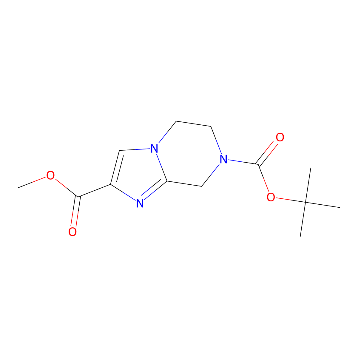 7-tert-Butyl 2-methyl 5,6-dihydroimidazo[1,2-a]pyrazine-2,7(8H)-dicarboxylate molecular structure, CAS 2101207-00-3