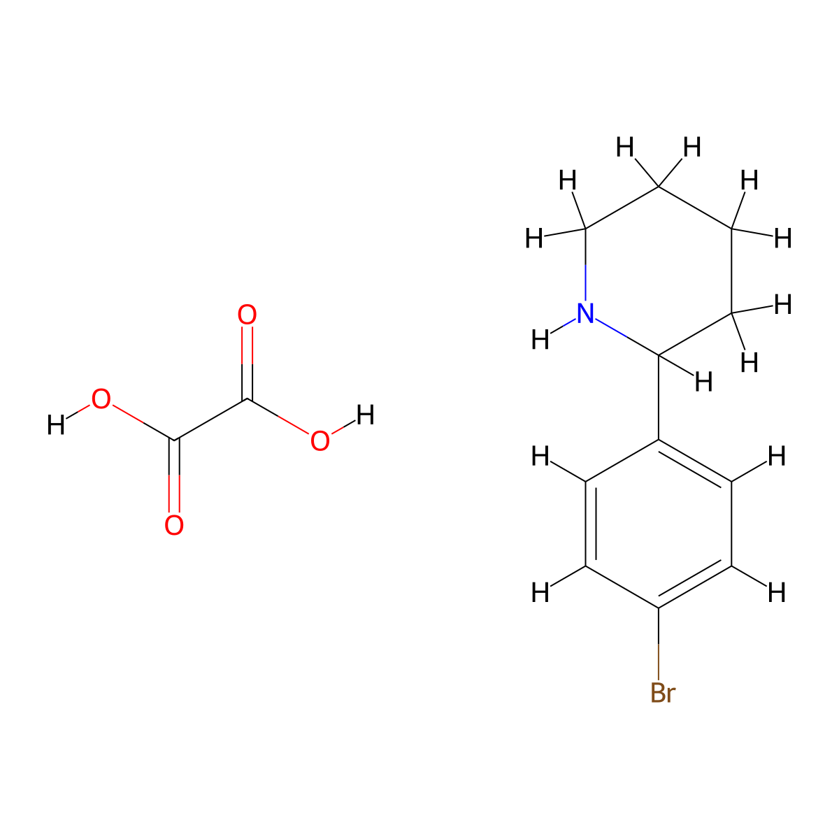 Piperidine, 2-(4-bromophenyl)-, ethanedioate (2:1) molecular structure, CAS 2101207-01-4
