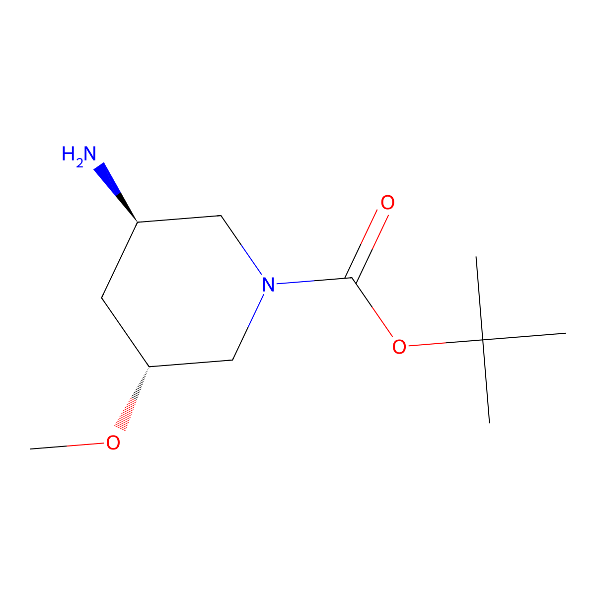 tert-Butyl (3R,5R)-3-amino-5-methoxypiperidine-1-carboxylate molecular structure, CAS 2101218-49-7