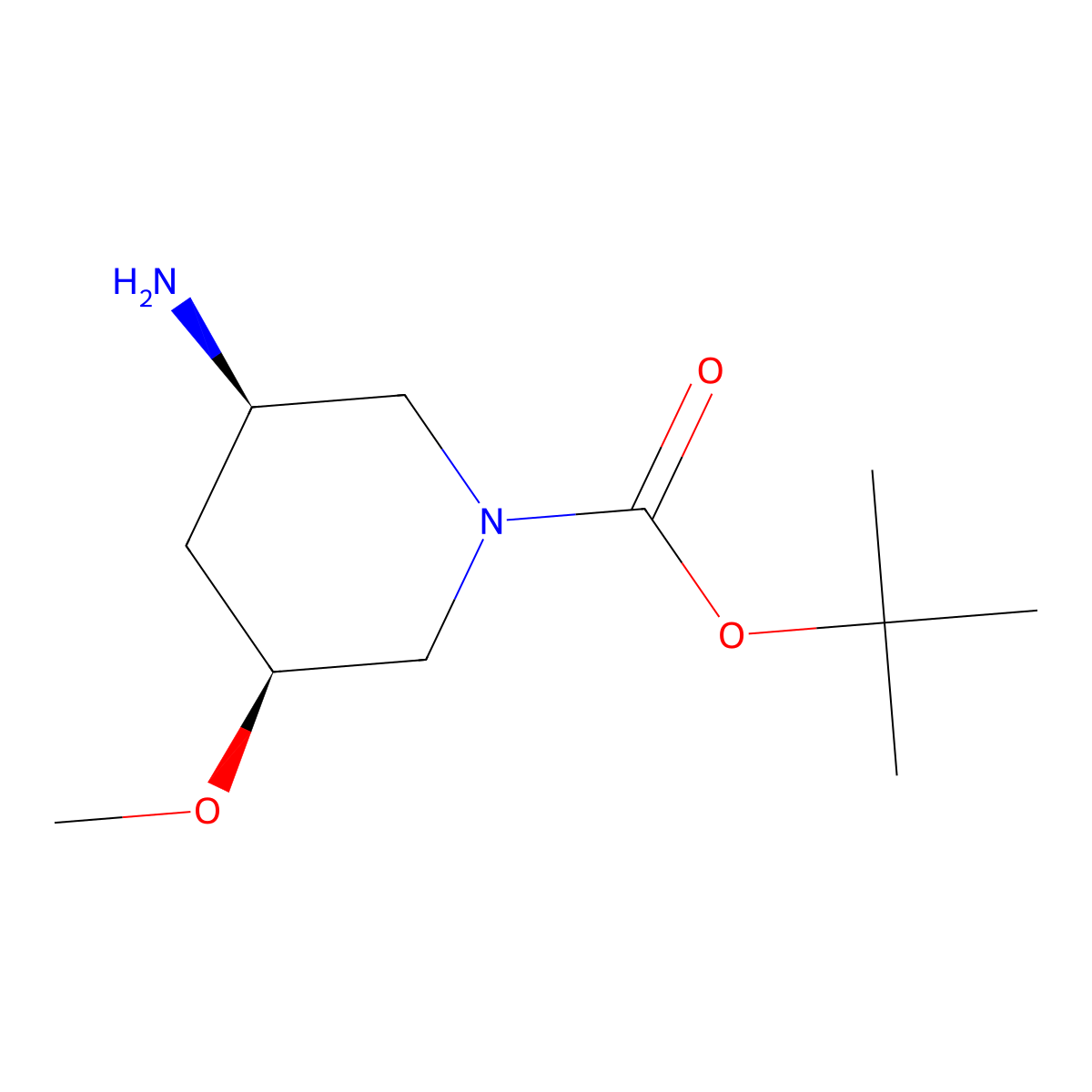 tert-butyl (3R,5S)-3-amino-5-methoxypiperidine-1-carboxylate molecular structure, CAS 2101218-75-9
