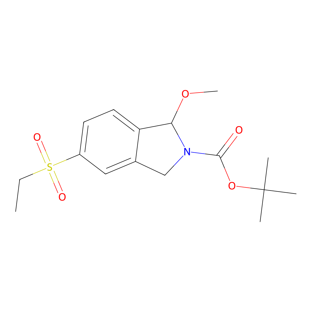 Tert-butyl 5-ethylsulfonyl-1-methoxy-isoindoline-2-carboxylate molecular structure, CAS 2101237-57-2