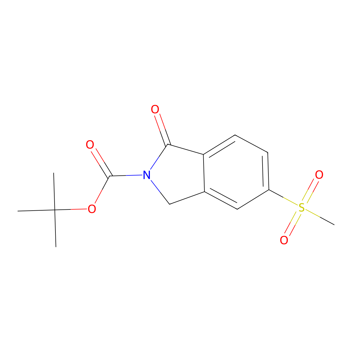 Tert-butyl 5-methylsulfonyl-1-oxo-isoindoline-2-carboxylate molecular structure, CAS 2101237-83-4