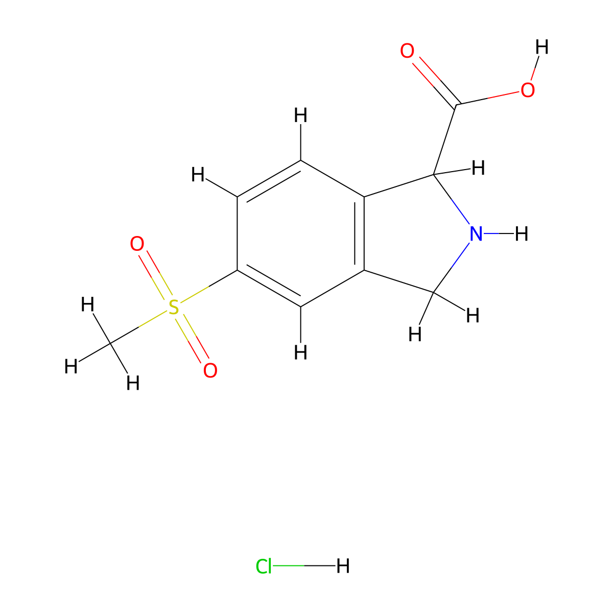 5-(Methylsulfonyl)isoindoline-1-carboxylic acid hydrochloride molecular structure, CAS 2101237-86-7
