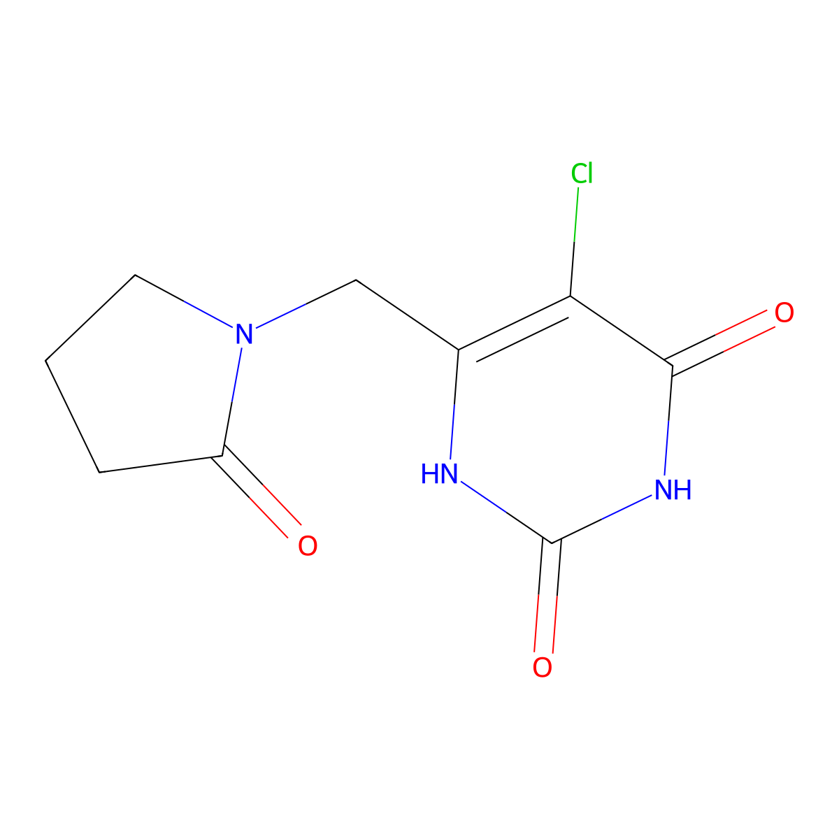 5-Chloro-6-[(2-oxo-1-pyrrolidinyl)methyl]-2,4(1H,3H)-pyrimidinedione molecular structure, CAS 2101241-71-6