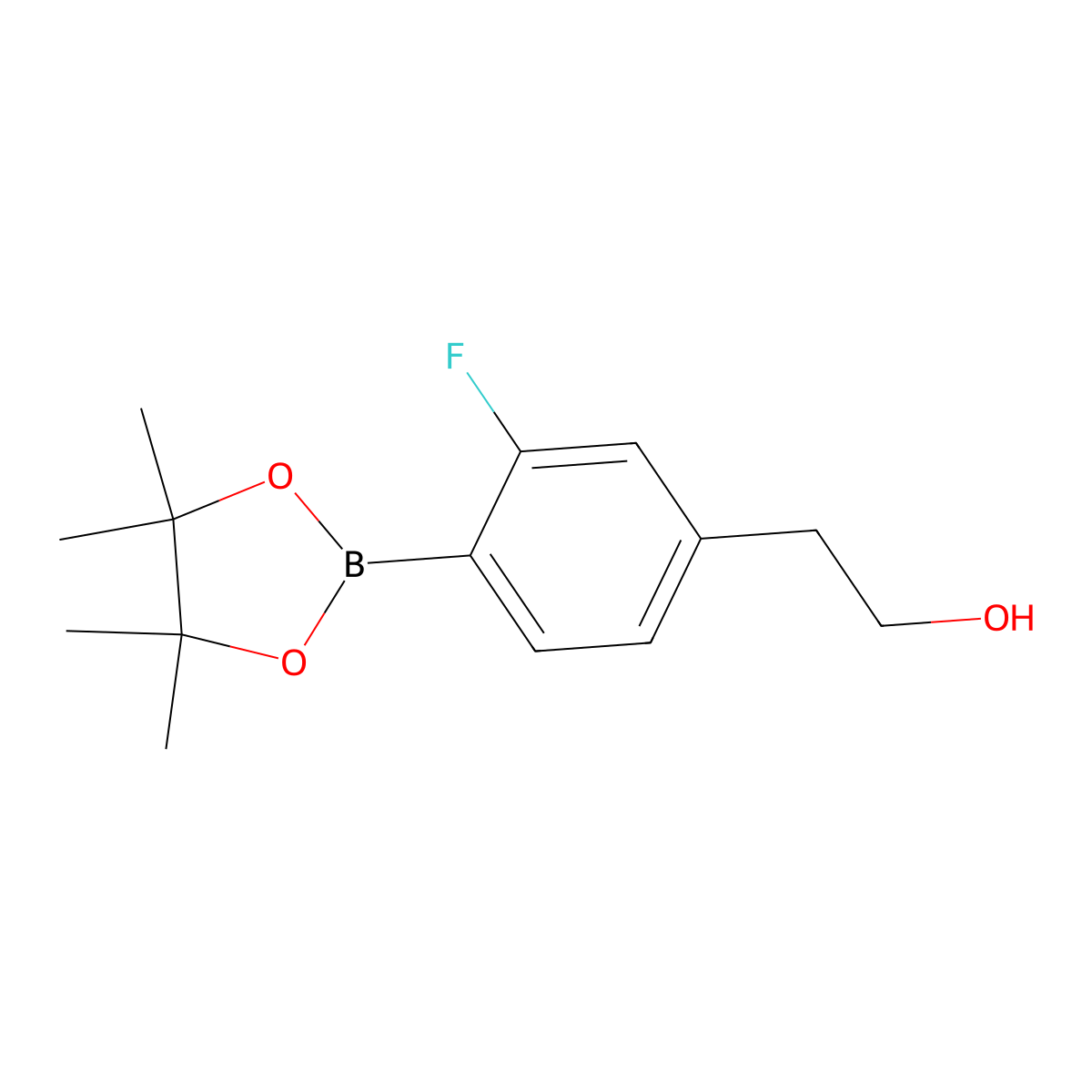 2-(3-Fluoro-4-(4,4,5,5-tetramethyl-1,3,2-dioxaborolan-2-yl)phenyl)ethanol molecular structure, CAS 2101295-16-1