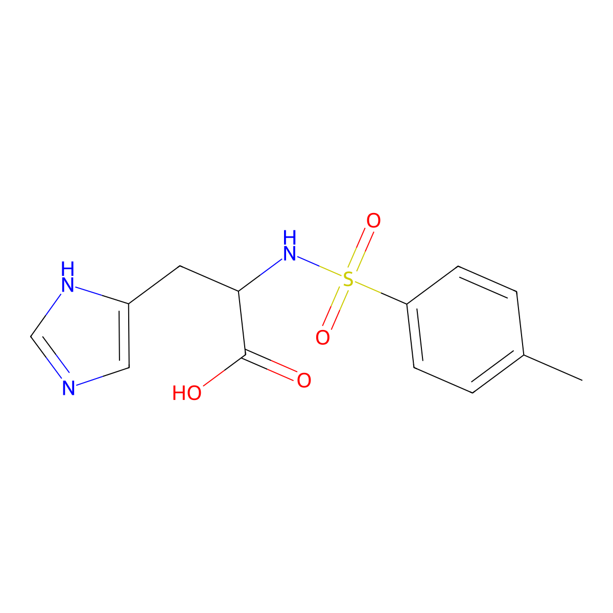 N-[(4-Methylphenyl)sulfonyl]histidine molecular structure, CAS 21013-92-3