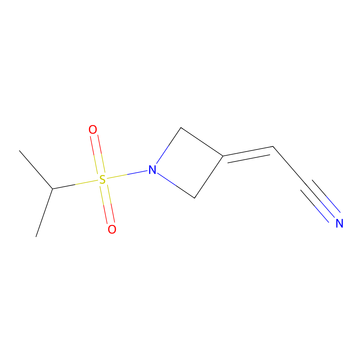2-(1-(Isopropylsulfonyl)azetidin-3-ylidene)acetonitrile molecular structure, CAS 2101302-47-8