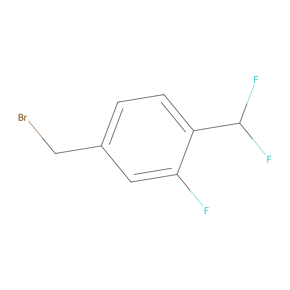 4-(Bromomethyl)-1-(difluoromethyl)-2-fluorobenzene molecular structure, CAS 2101308-76-1