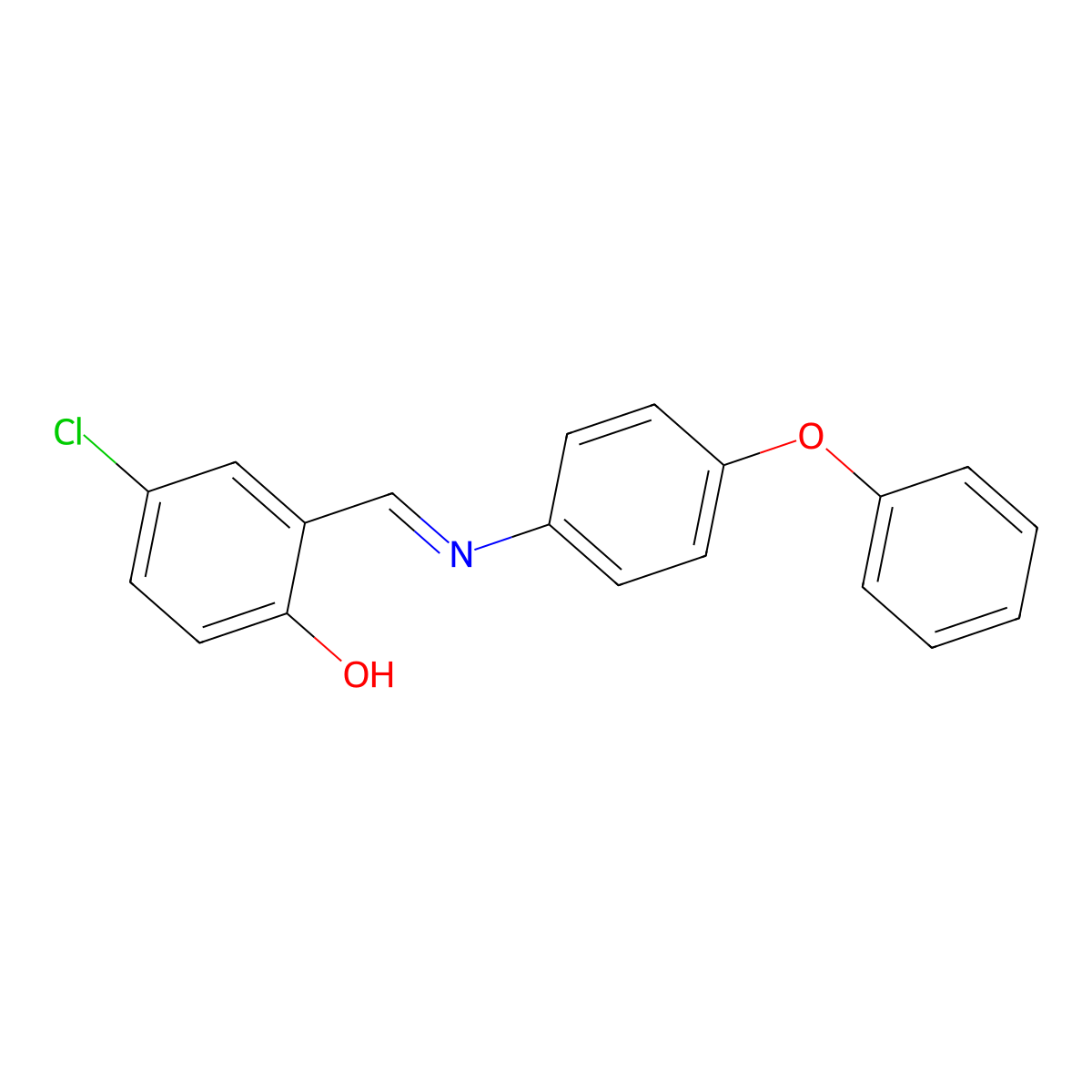 4-chloro-2-{(E)-[(4-phenoxyphenyl)imino]methyl}phenol molecular structure, CAS 2101320-10-7