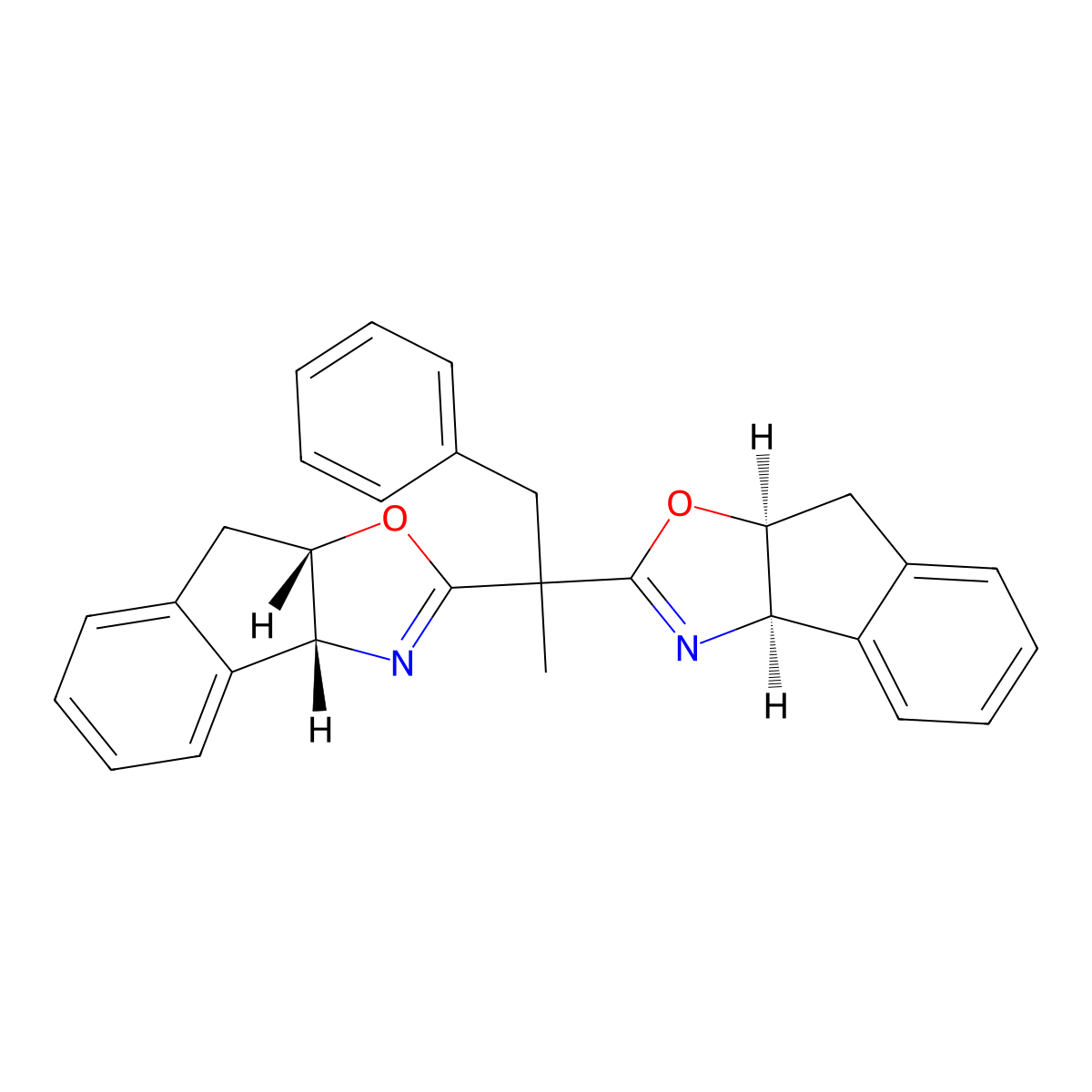 (3AR,3a'R,8aS,8a'S)-2,2'-(1-phenylpropane-2,2-diyl)bis(8,8a-dihydro-3aH-indeno[1,2-d]oxazole) molecular structure, CAS 2101474-75-1