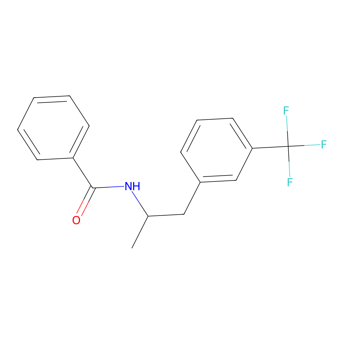 Benzamide, N-(alpha-methyl-m-trifluoromethylphenethyl)- molecular structure, CAS 21015-08-7
