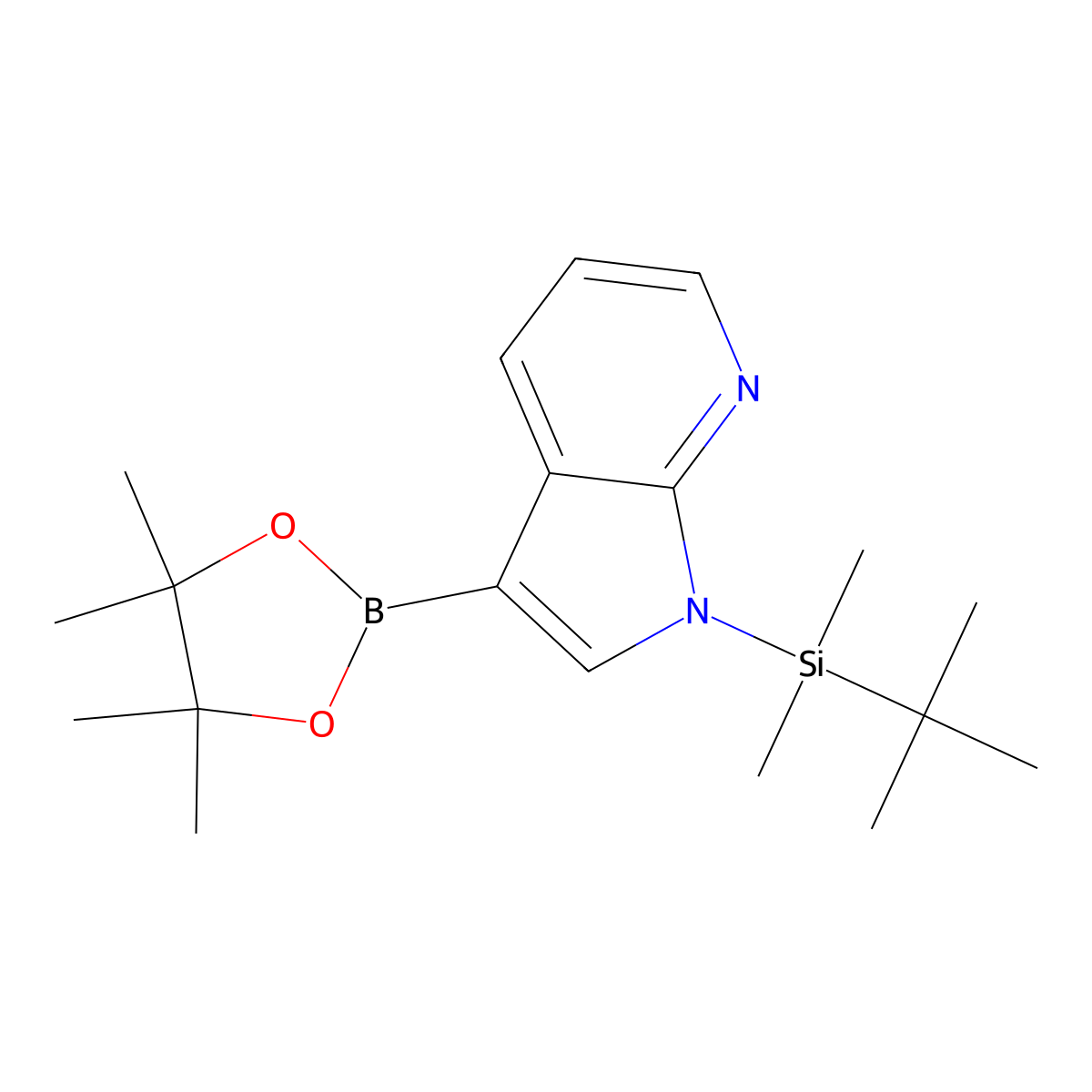 1-(tert-butyldimethylsilyl)-3-(tetramethyl-1,3,2-dioxaborolan-2-yl)-1H-pyrrolo[2,3-b]pyridine molecular structure, CAS 2101517-28-4