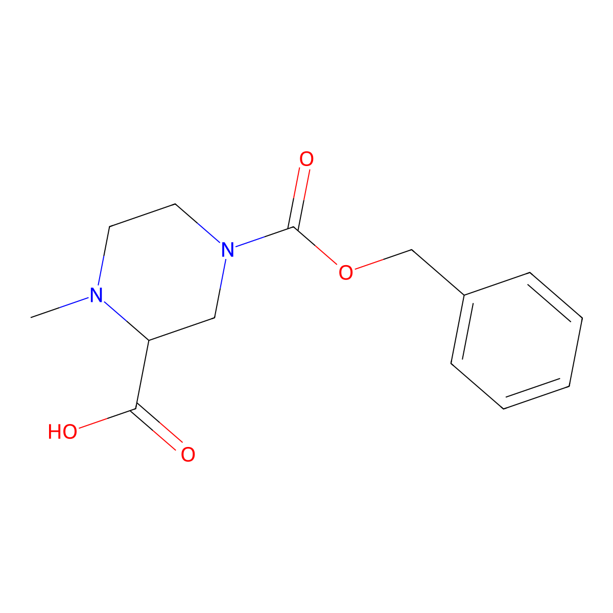 4-[(Benzyloxy)carbonyl]-1-methylpiperazine-2-carboxylic acid molecular structure, CAS 2101529-13-7