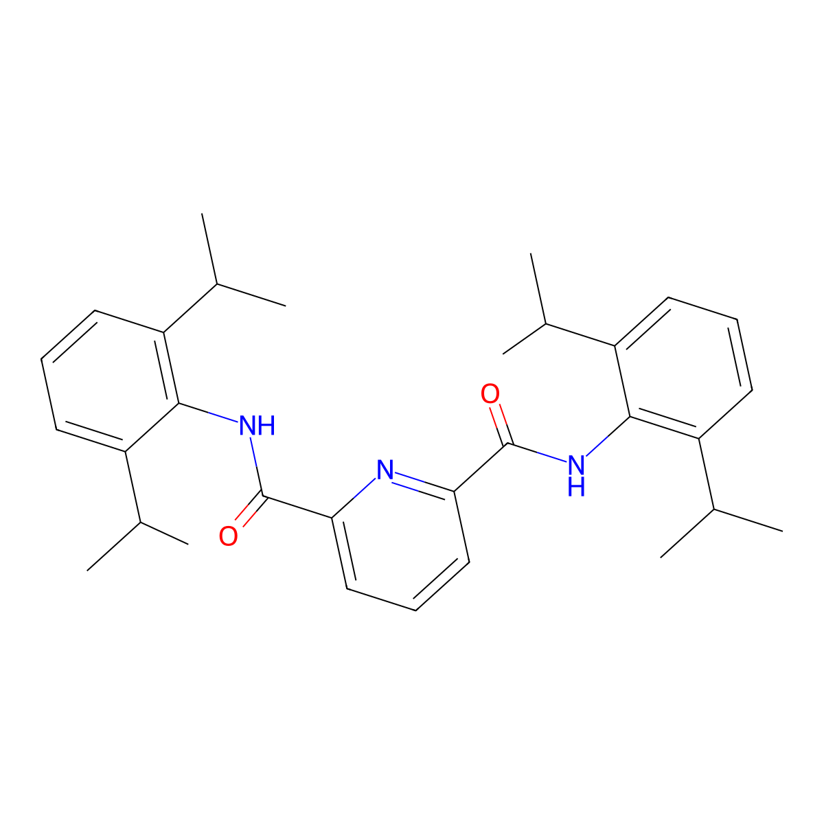n2,n6-Bis(2,6-diisopropylphenyl)pyridine-2,6-dicarboxamide molecular structure, CAS 210155-53-6