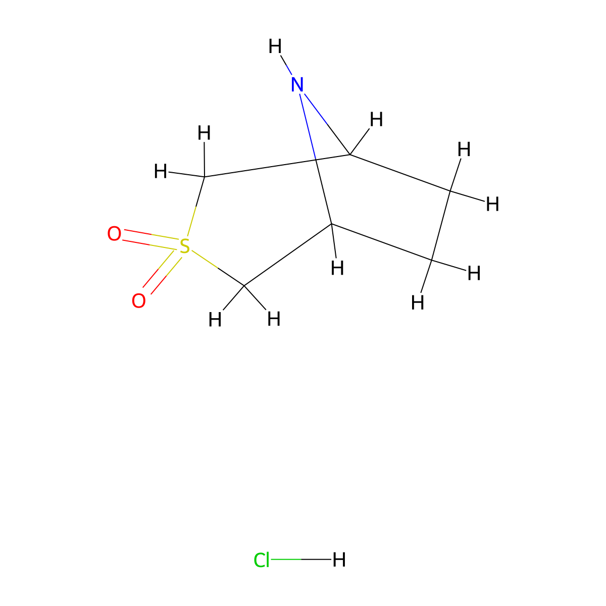 3-Thia-8-azabicyclo[3.2.1]octane 3,3-dioxide hydrochloride molecular structure, CAS 2101562-66-5