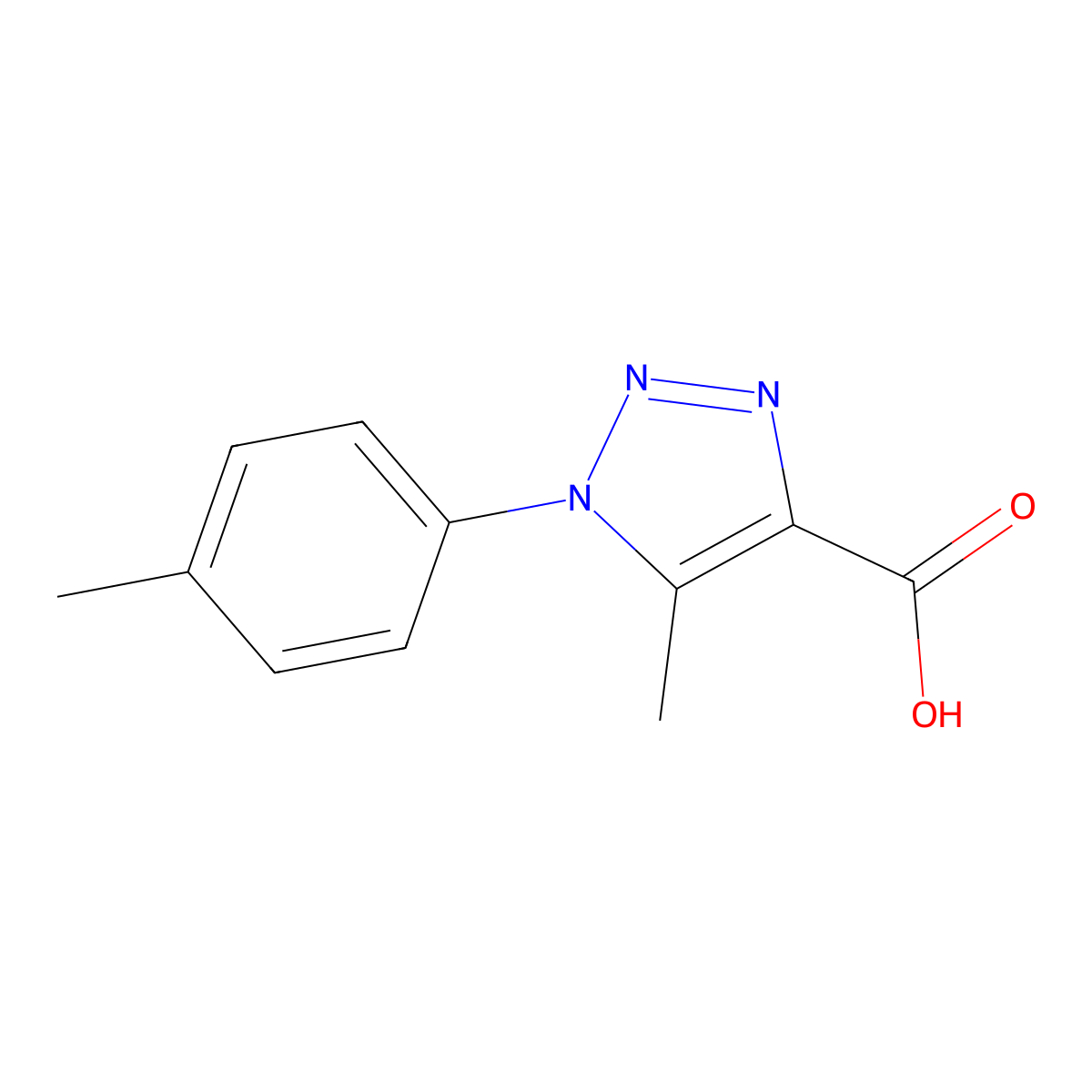 5-Methyl-1-(4-methylphenyl)-1H-1,2,3-triazole-4-carboxylic acid molecular structure, CAS 210159-05-0