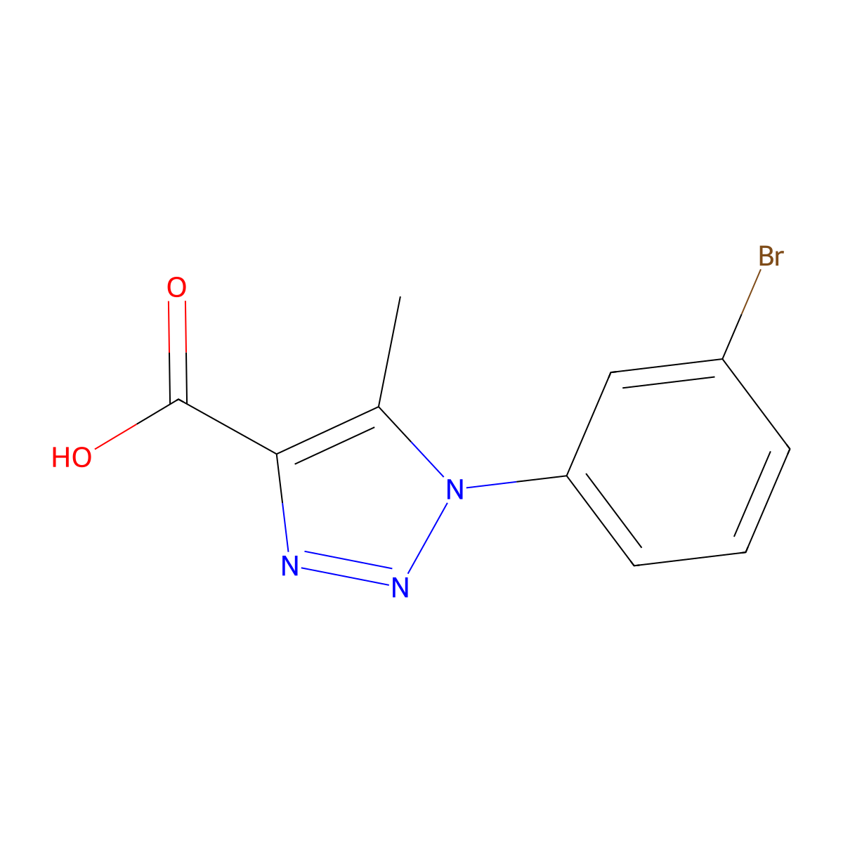1-(3-Bromophenyl)-5-methyl-1H-1,2,3-triazole-4-carboxylic acid molecular structure, CAS 210159-08-3