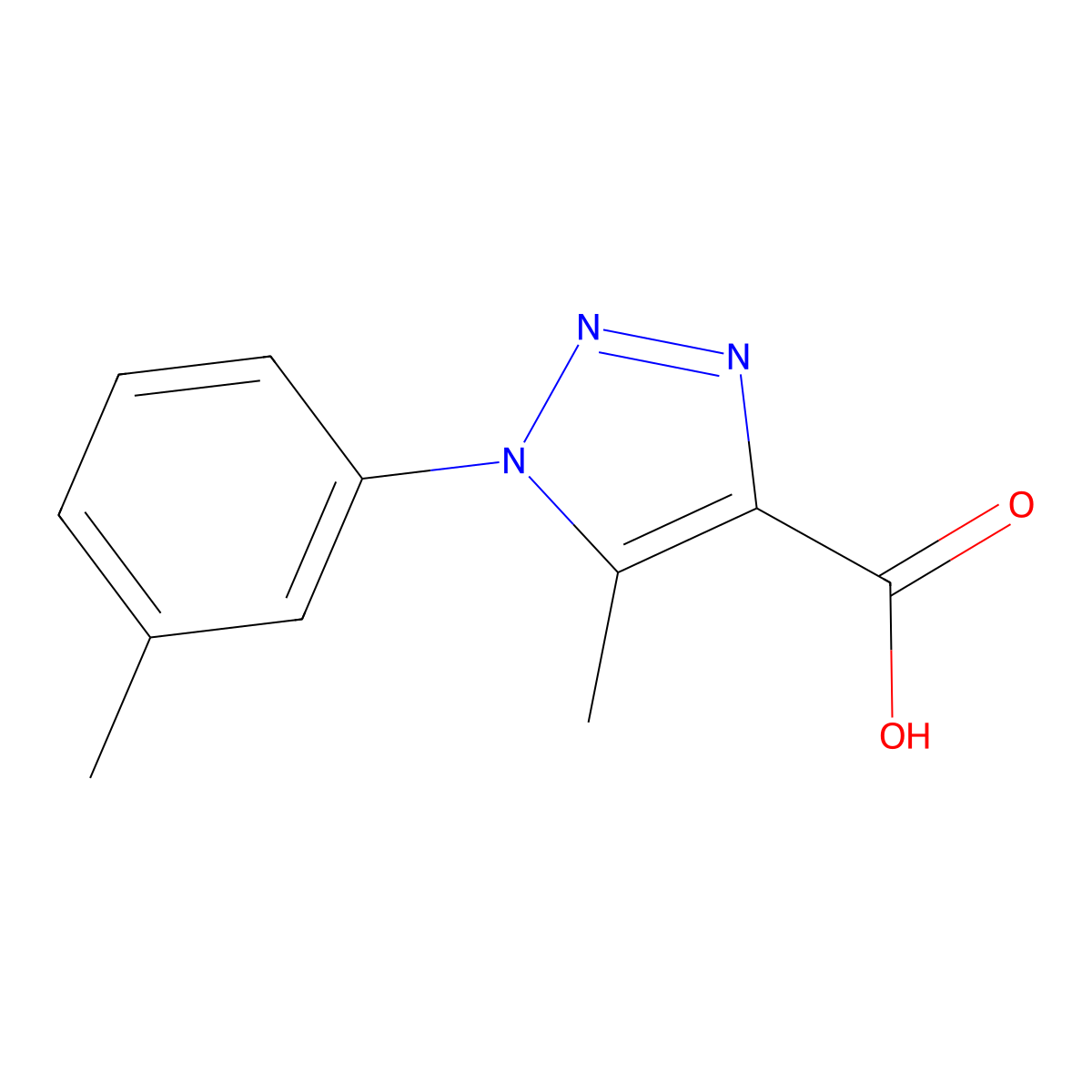 5-methyl-1-(3-methylphenyl)-1H-1,2,3-triazole-4-carboxylic acid molecular structure, CAS 210159-14-1