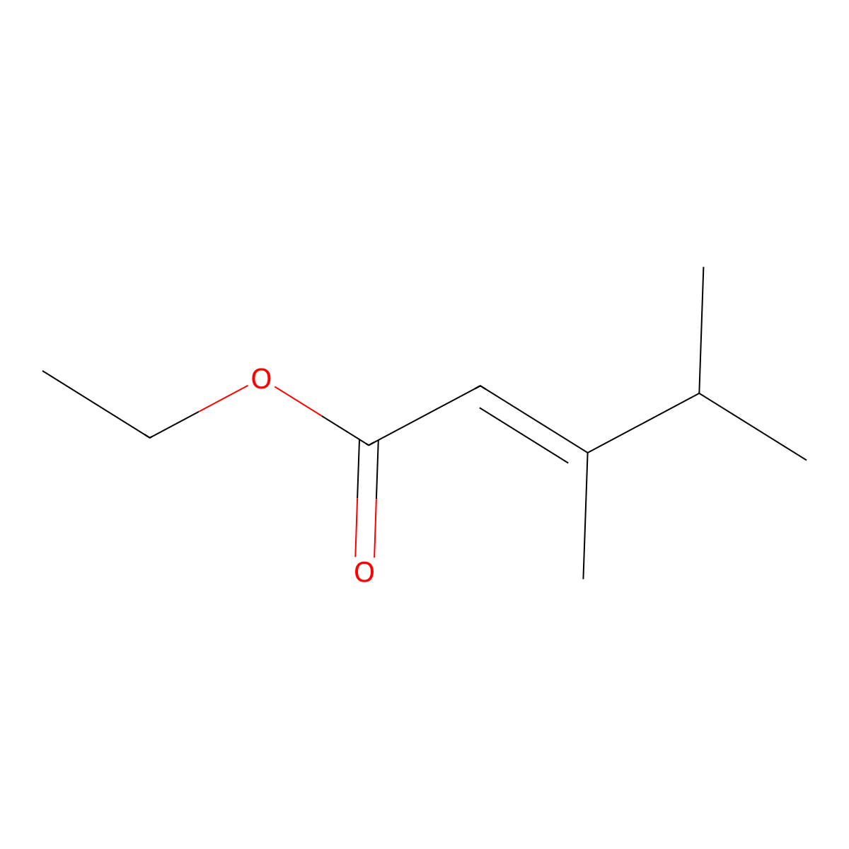 ethyl (E)-3,4-dimethylpent-2-enoate molecular structure, CAS 21016-44-4