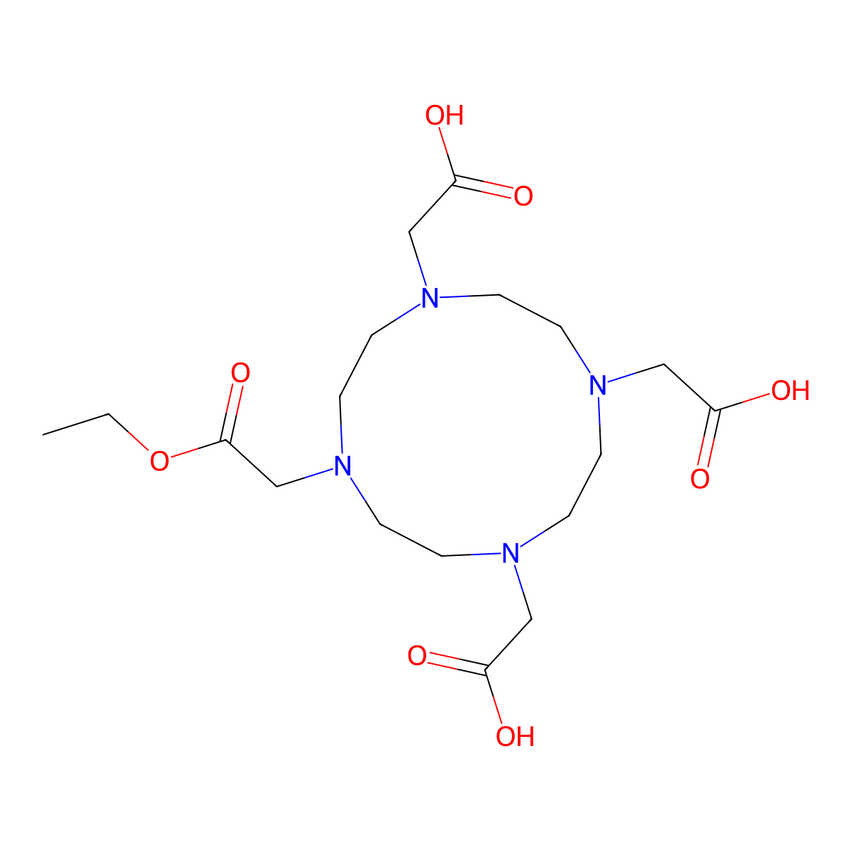 2-[4,10-Bis(carboxymethyl)-7-(2-ethoxy-2-oxoethyl)-1,4,7,10-tetrazacyclododec-1-yl]acetic acid molecular structure, CAS 2101625-18-5