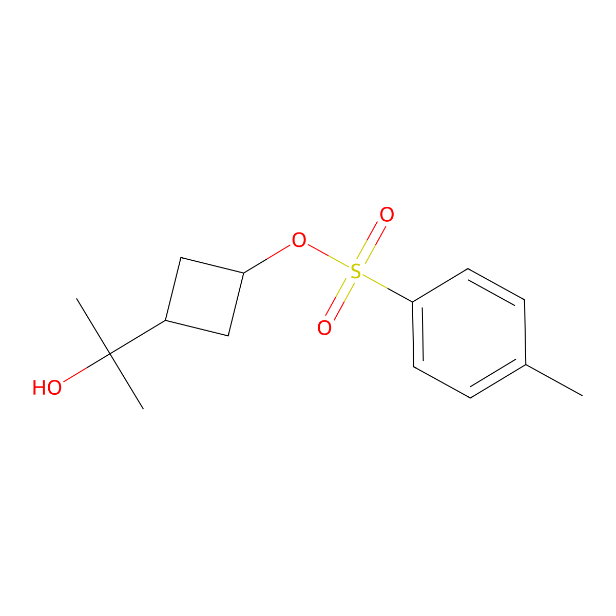 3-(2-Hydroxypropan-2-yl)cyclobutyl 4-methylbenzene-1-sulfonate molecular structure, CAS 2101629-97-2