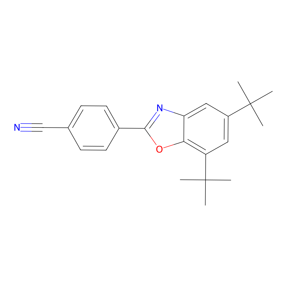 4-(5,7-Di-tert-butylbenzo[d]oxazol-2-yl)benzonitrile molecular structure, CAS 2101633-95-6