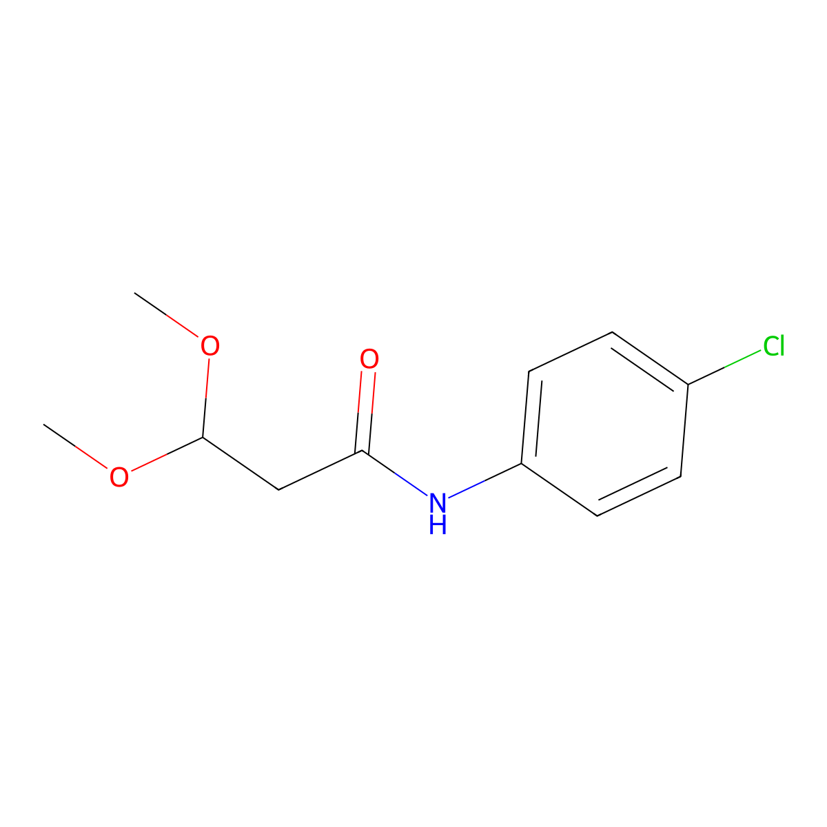 N-(4-chlorophenyl)-3,3-dimethoxypropanamide molecular structure, CAS 2101658-28-8