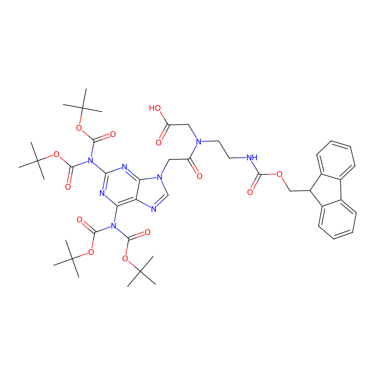 Fmoc-PNA-D(tetraBoc)-OH molecular structure, CAS 2101661-88-3