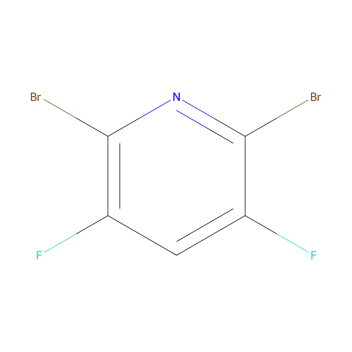 2,6-Dibromo-3,5-difluoropyridine molecular structure, CAS 210169-13-4