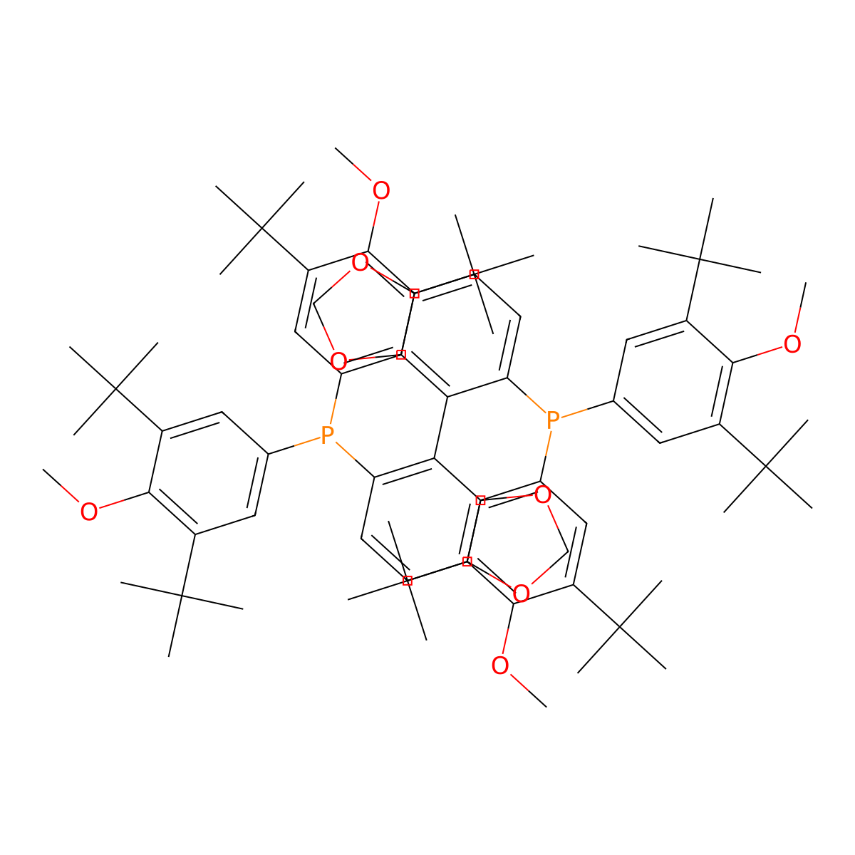 (S)-5,5'-Bis[di(3,5-di-tert-butyl-4-methoxyphenyl)phosphino]-4,4'-bi-1,3-benzodioxole molecular structure, CAS 210169-40-7