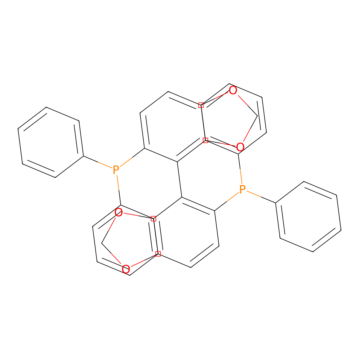4,4'-Bi-1,3-benzodioxole-5,5'-diylbis(diphenylphosphine) molecular structure, CAS 210169-54-3