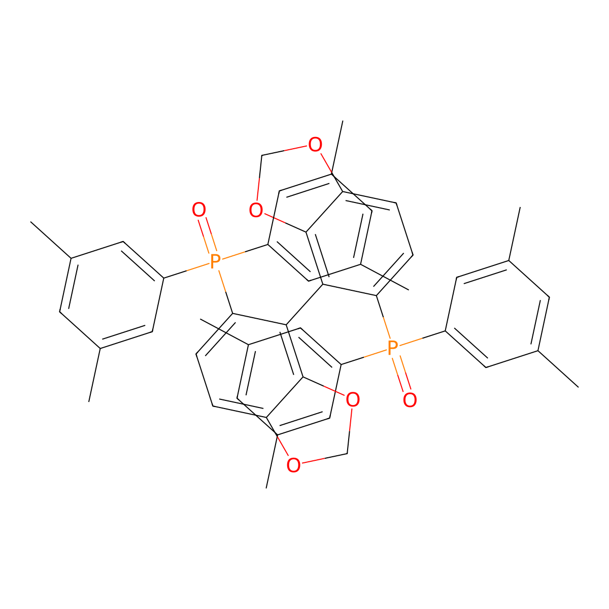 (R)-[4,4'-Bibenzo[D][1,3]dioxole]-5,5'-diylbis(bis(3,5-dimethylphenyl)phosphine oxide) molecular structure, CAS 210169-55-4