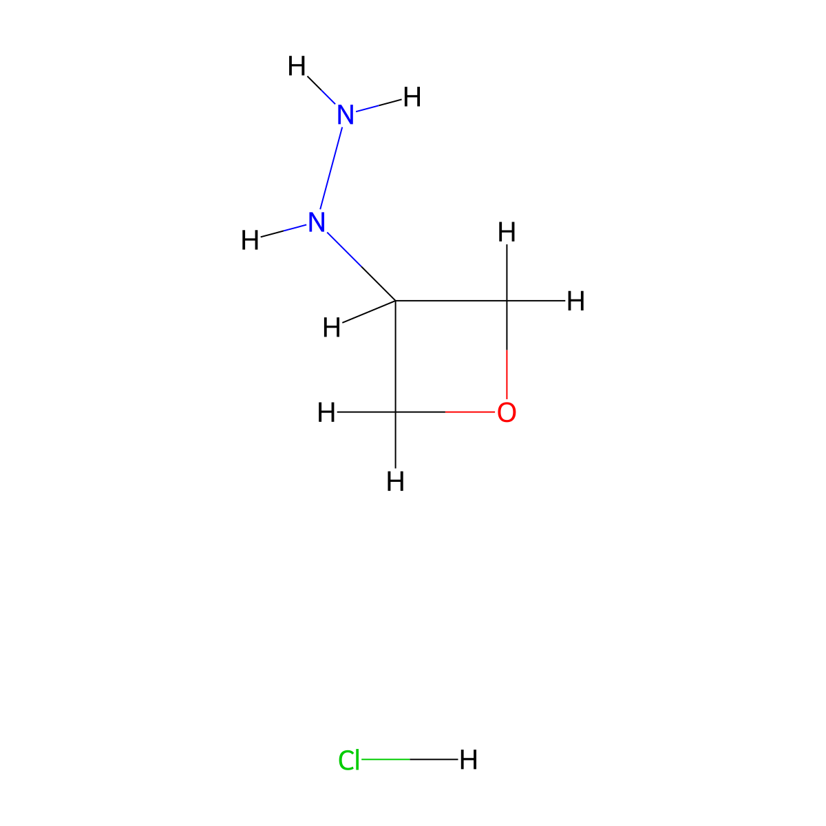 Oxetan-3-ylhydrazine hydrochloride molecular structure, CAS 2101702-22-9