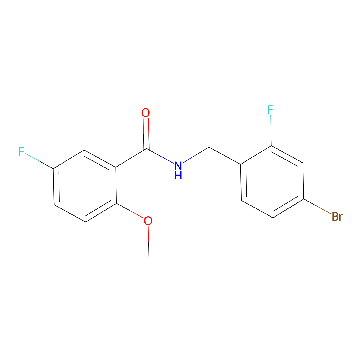 N-[(4-Bromo-2-fluoro-phenyl)methyl]-5-fluoro-2-methoxy-benzamide molecular structure, CAS 2101702-38-7