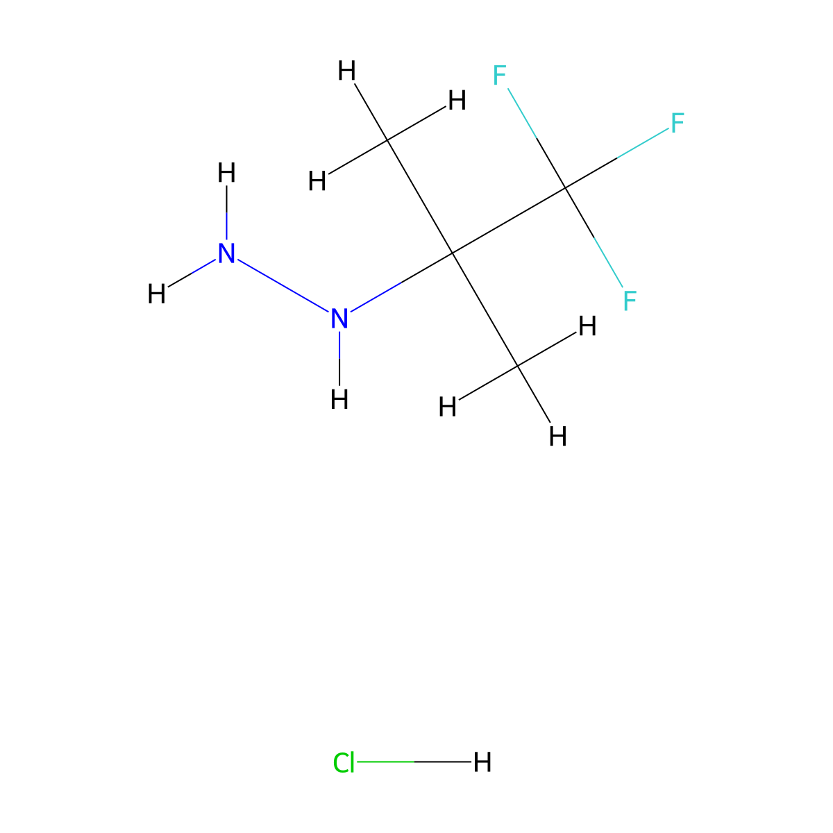 (1,1,1-Trifluoro-2-methylpropan-2-yl)hydrazine hydrochloride molecular structure, CAS 2101704-85-0