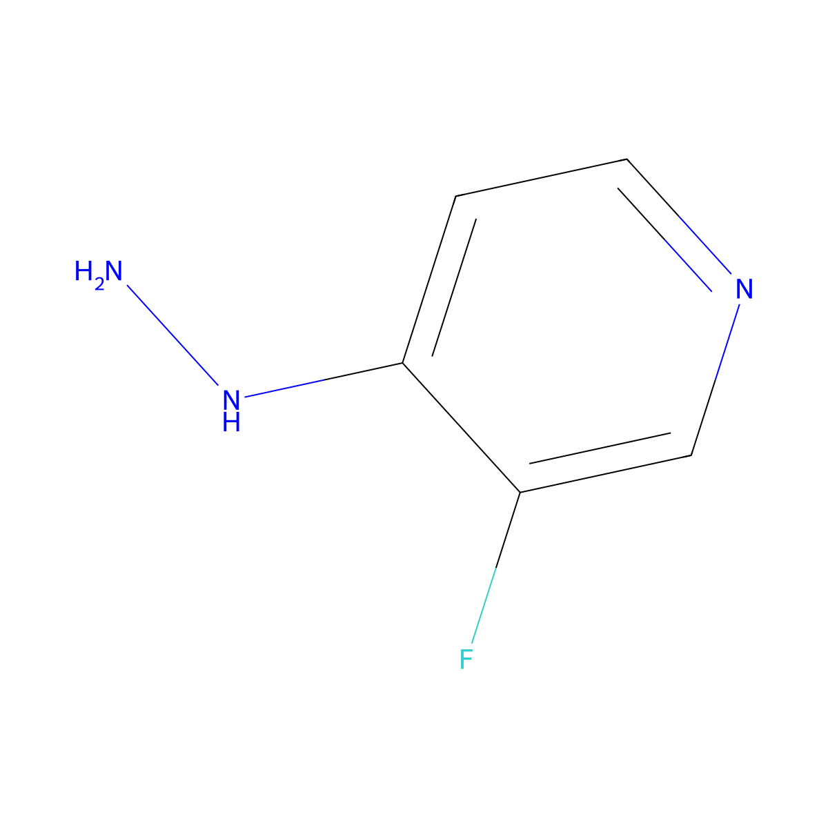 3-Fluoro-4-hydrazinylpyridine molecular structure, CAS 210173-77-6