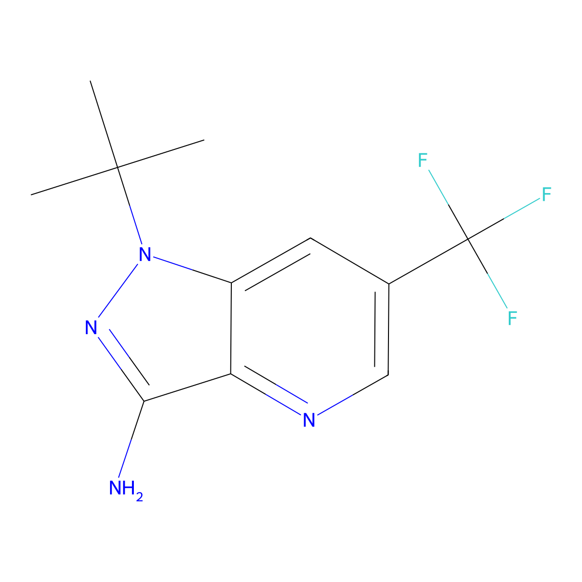 1-(Tert-butyl)-6-(trifluoromethyl)-1H-pyrazolo[4,3-B]pyridin-3-amine molecular structure, CAS 2101734-39-6