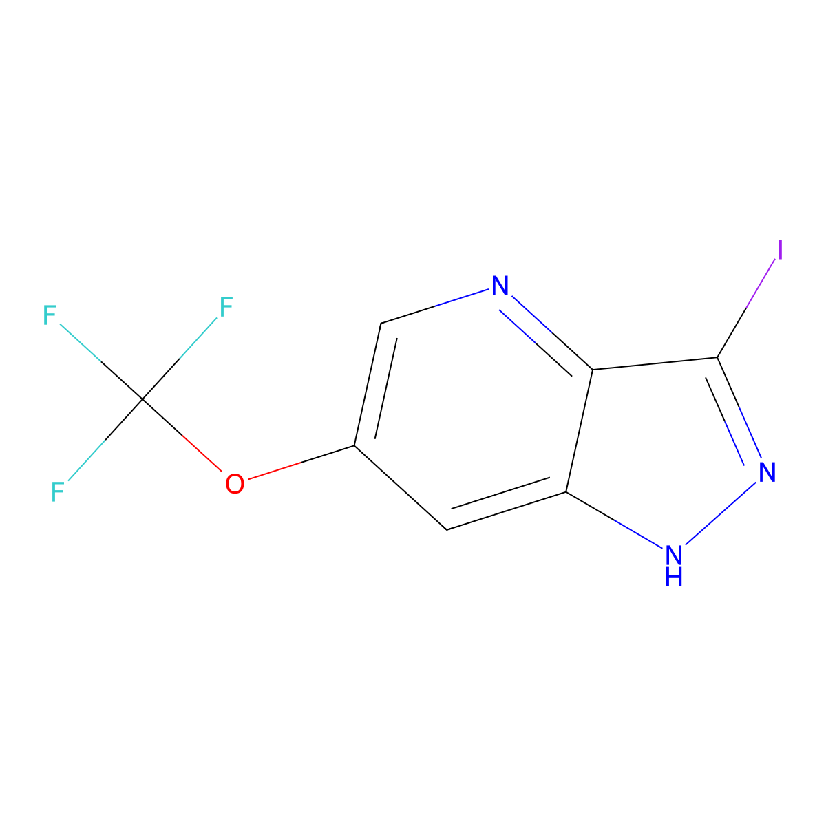 3-Iodo-6-(trifluoromethoxy)-1H-pyrazolo[4,3-B]pyridine molecular structure, CAS 2101736-15-4
