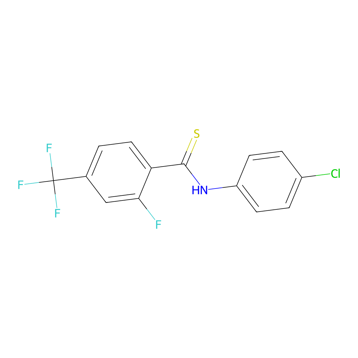 N-(4-Chlorophenyl)-2-fluoro-4-(trifluoromethyl)benzothioamide molecular structure, CAS 2101744-96-9