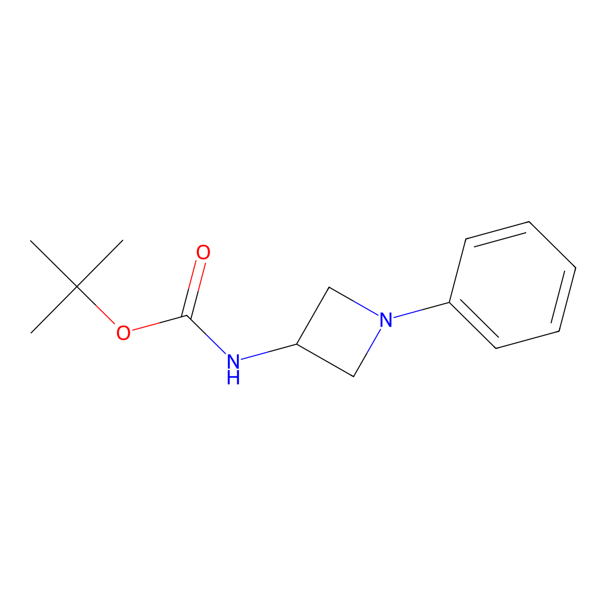 tert-butyl N-(1-phenylazetidin-3-yl)carbamate molecular structure, CAS 2101755-22-8