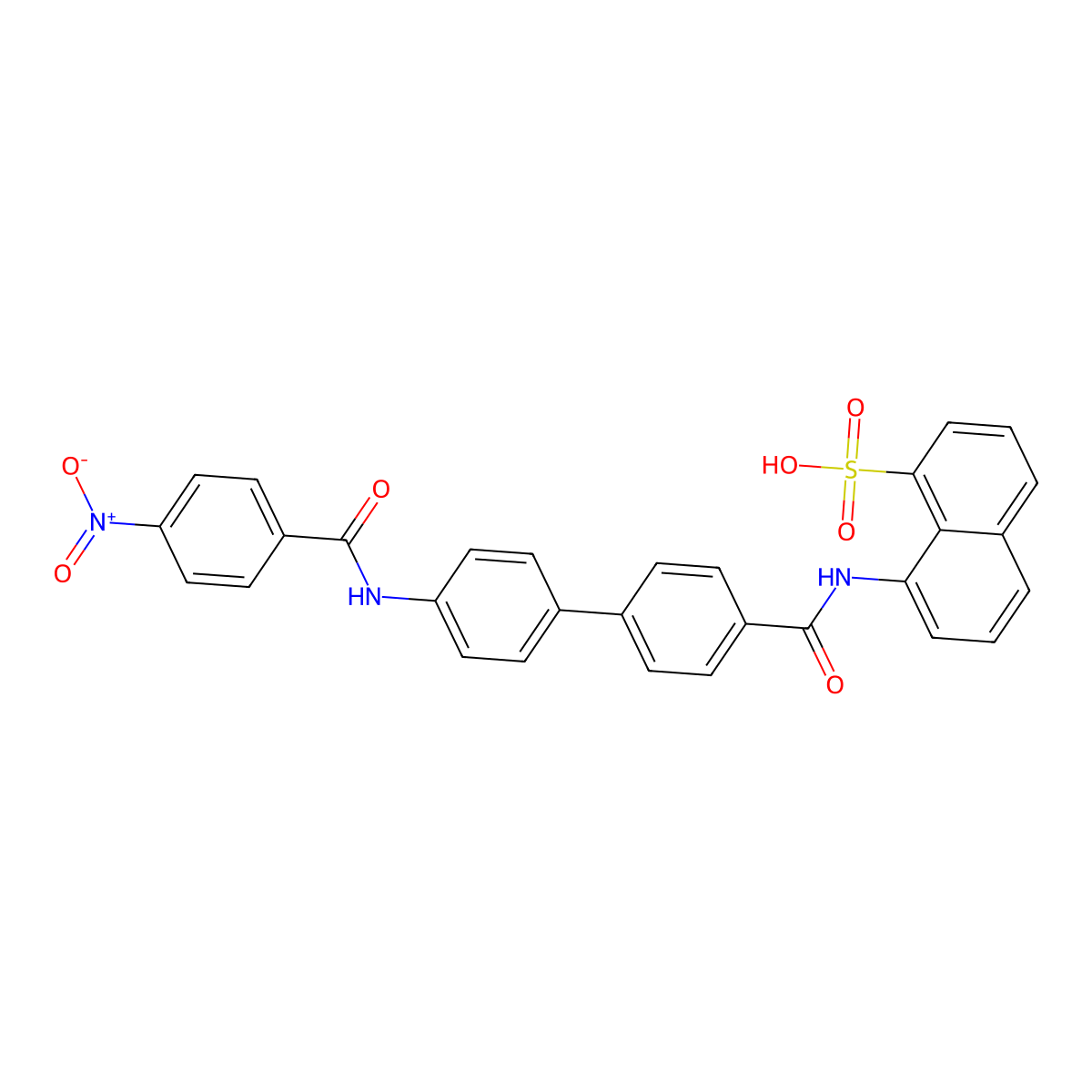 8-[[4-[4-[(4-Nitrobenzoyl)amino]phenyl]benzoyl]amino]naphthalene-1-sulfonic acid molecular structure, CAS 2101765-78-8