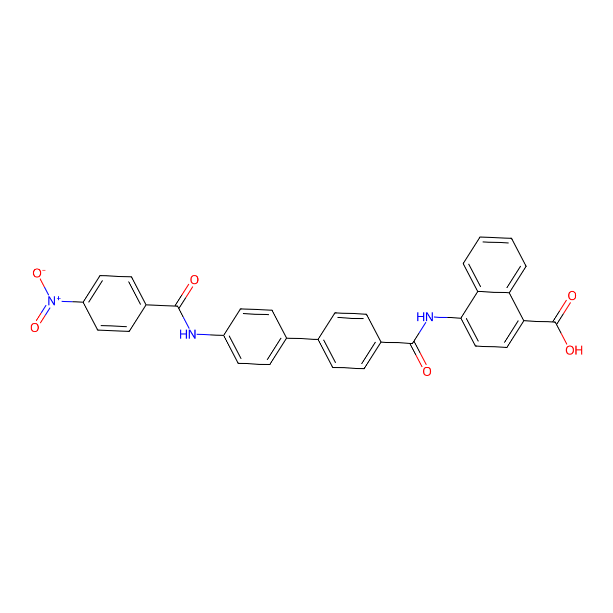 4-[[4-[4-[(4-Nitrobenzoyl)amino]phenyl]benzoyl]amino]naphthalene-1-carboxylic acid molecular structure, CAS 2101765-83-5