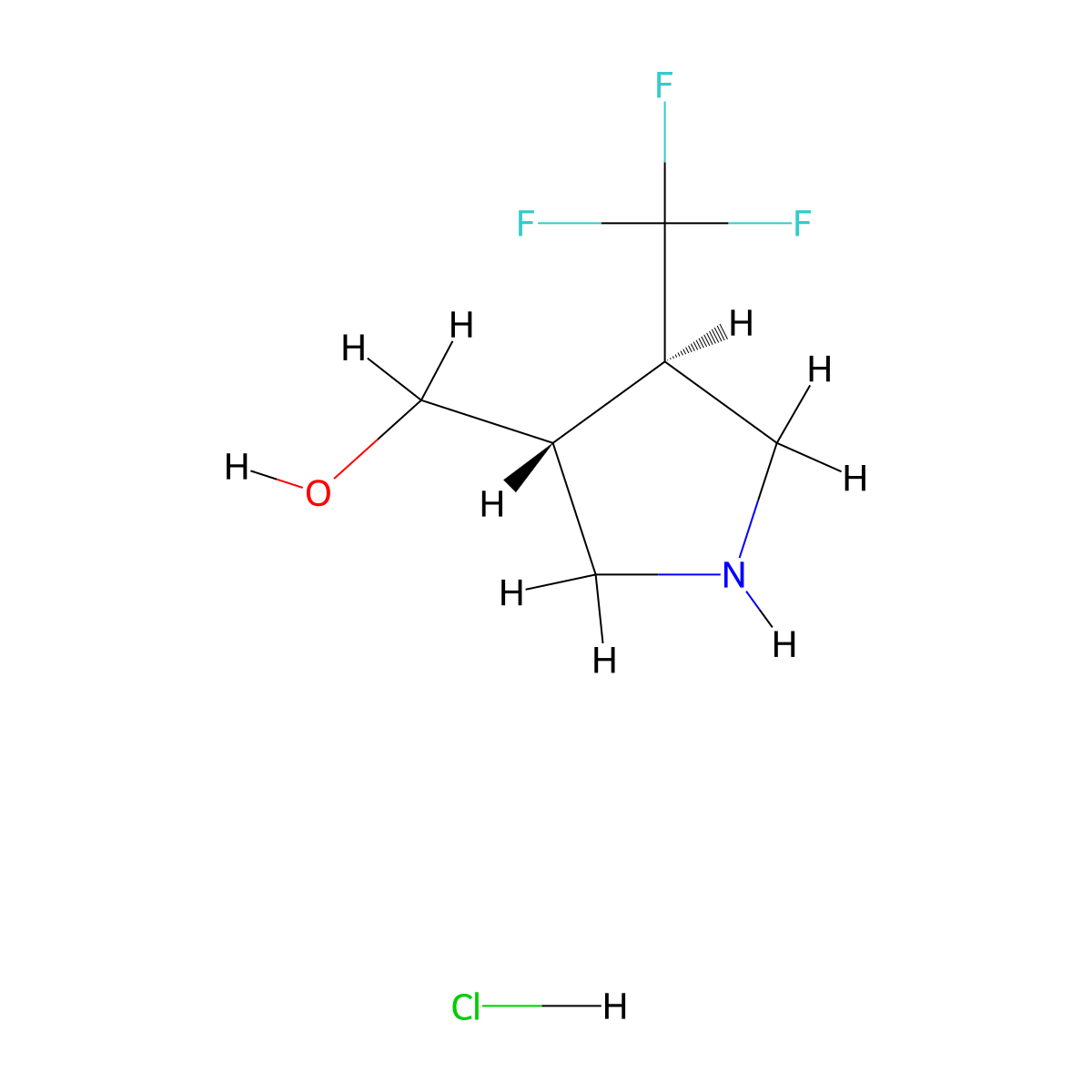[(3R,4R)-4-(Trifluoromethyl)pyrrolidin-3-YL]methanol hydrochloride molecular structure, CAS 2101775-10-2
