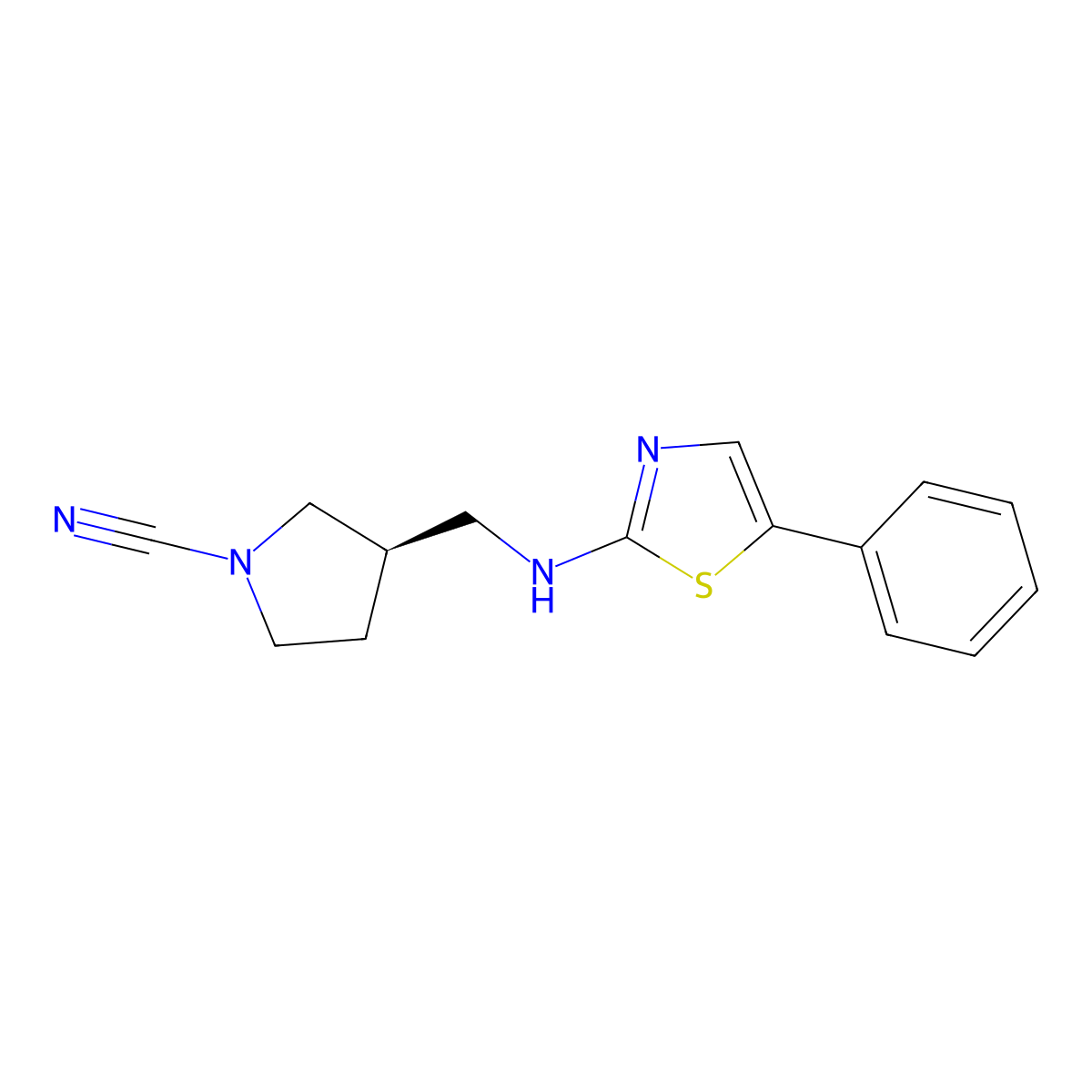 (R)-3-(((5-Phenylthiazol-2-yl)amino)methyl)pyrrolidine-1-carbonitrile molecular structure, CAS 2101787-90-8